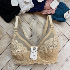 سوتین فنردار دانتل بالا شیشه ای کد ۲۰۱۵ مارک معتبر لعیا(جین ۱۲تایی)