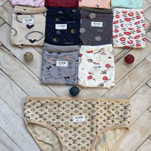 شورت نخ پنبه تمام چاپ ۱۲ طرح مارک معتبر آلکیم(جین ۱۲تایی)