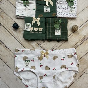 شورت فاق بلند تدی سبز نخ پنبه اعلا مارک لعیا (جین ۱۲ تایی)