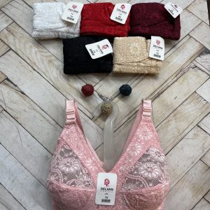 سوتین بدون فنر دانتل دور بسته مارک دلوان (جین ۱۲ تایی)