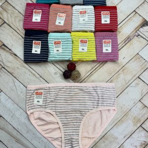 شورت راه راه ملانژ کتابی نخی کد ۱۱۶ مارک معتبر لعیا (جین ۱۲تایی)