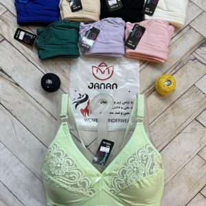 سوتین نخ پنبه بدون فنر بالا گیپور مارک جانان (جین ۱۲تایی)