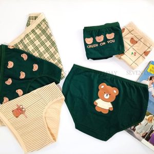 شورت عروسکی نخ پنبه تم تدی سبز و کرم مارک سون دی (جین ۱۲تایی)