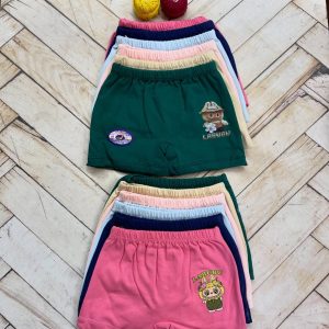 شورت نیم پا دخترانه نخی ساده مارک ایدا(جین ۱۲تایی)