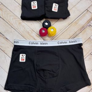 شورت نیم پا تک رنگ مشکی نخ پنبه کش‌کلوین مردانه مارک لادن (جین ۱۲تایی)