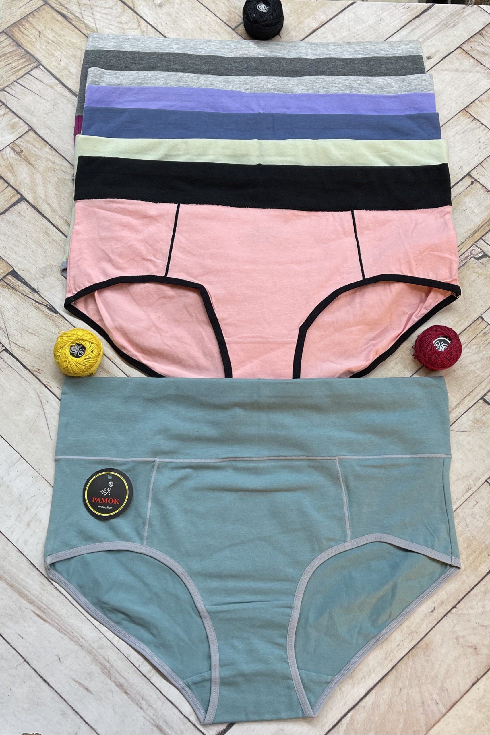 شورت فاق بلند وارداتی کش پهن نخ پنبه مارک پاموک ( جین ۱۲ تایی )