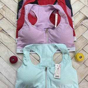 نیم تنه نخ پنبه خالدار پاستیلی زیپدار (جین ۱۲تایی)