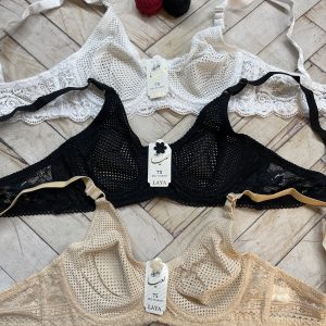 سوتین زنانه سوزنی فنردار دستک گیپور کد 319 مارک لعیا ( جین 12 تایی )